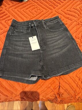 Judy Blue black denim shorts with tummy control. Size small.